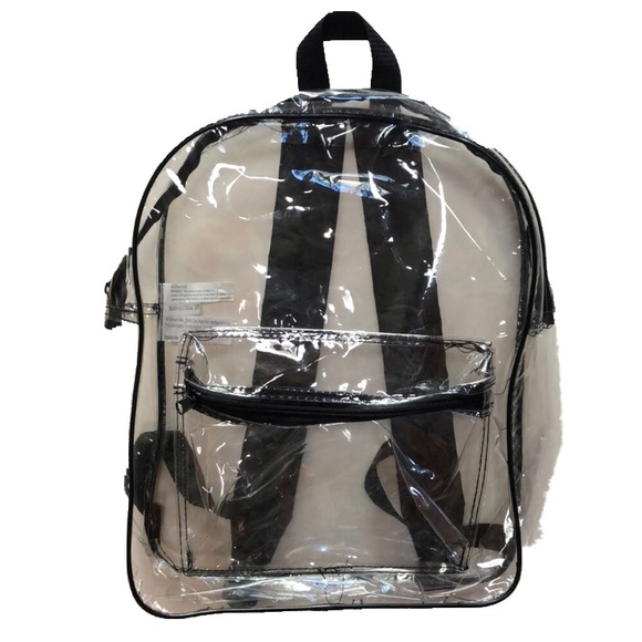 Handbags - Clear Black Vinyl Backpack